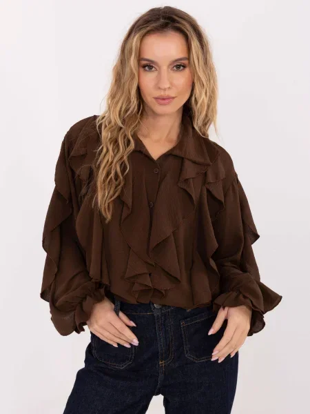 Блуза Italy Moda с волани синьо