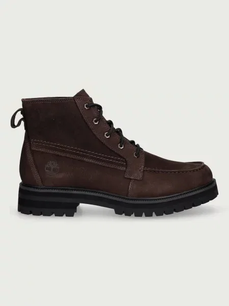 Botki Timberland sznurowane zamszowe brązowe