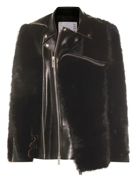 Geanta de piele Sacai negru