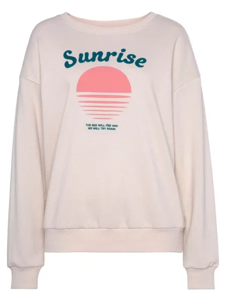 VIVANCE Mikina režná / oranžová černá