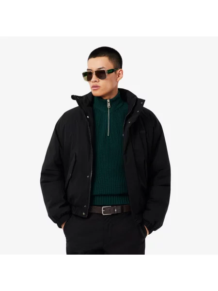 Lacoste Skórzany Pasek Z Monogramem Czerwony czarny