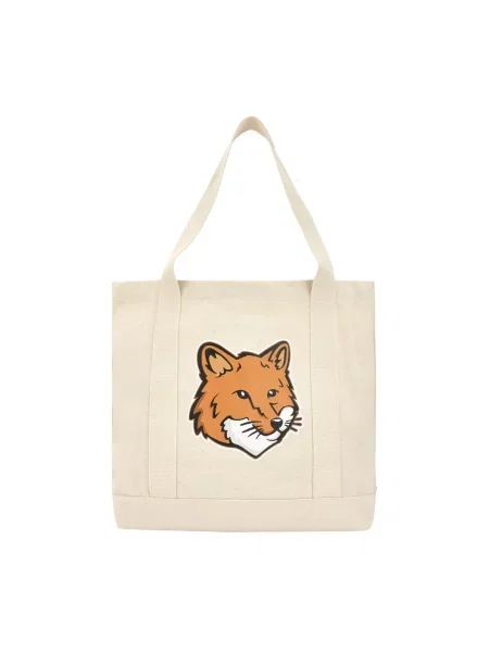 Torebka Maison Kitsune z nadrukiem beżowa