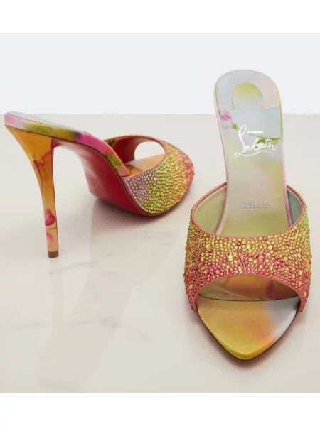 Papuci tip mules Christian Louboutin din satin