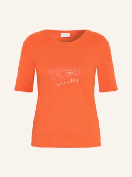 Sportalm Koszulka Z Kamieniami Ozdobnymi orange czerwona