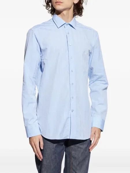 Cămașă Etro cu broderie cu model paisley lungă albastru