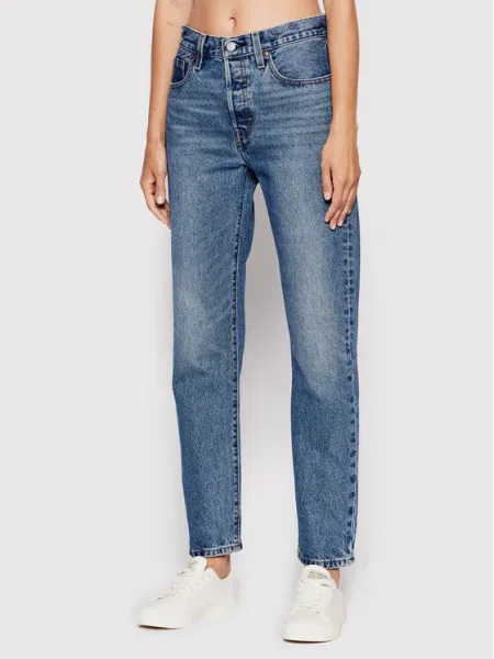 Дънки Levi's Crop с висока талия синьо