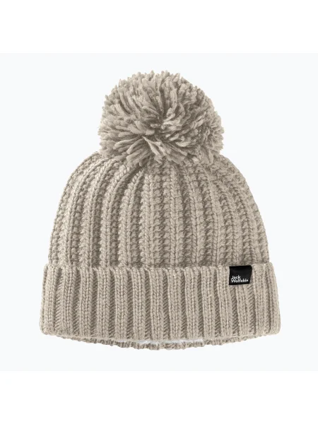 Női téli sapka Jack Wolfskin Highloft Knit poros szürke. Méret: S szürke