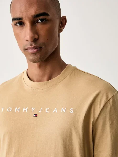 Tommy Jeans тениска мъжка от бежово
