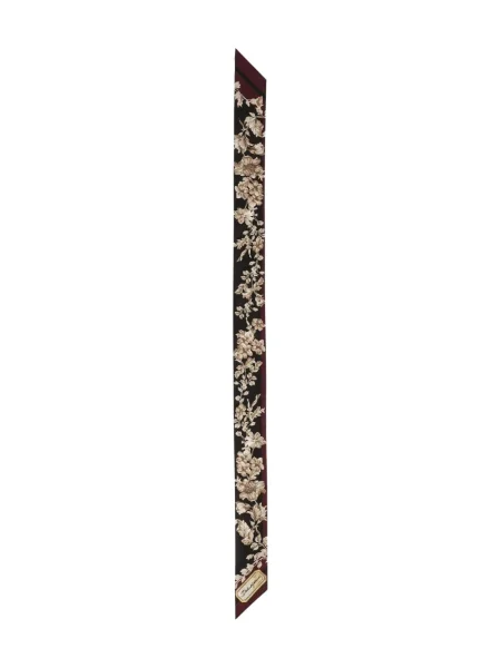 Fular Dolce & Gabbana de mătase cu model floral cu imagine maro