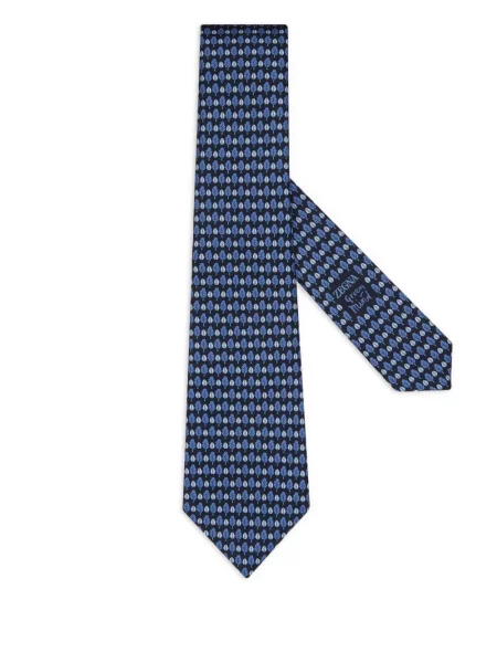 Cravată Zegna de mătase cu imagine albastru