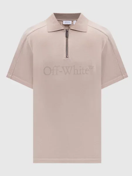 Поло з принтом логотипа Off-white бежеве