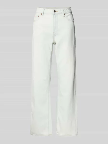 Dżinsy o kroju straight fit z nadrukiem logo Calvin Klein Jeans białe