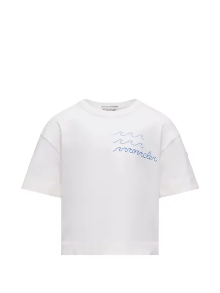 Tricou copii Moncler Enfant alb
