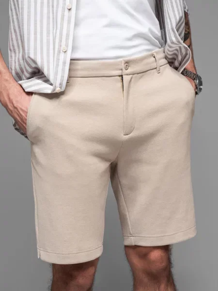 Krátke šortky Ombre so slieňovým vzorom béžová