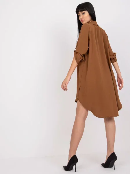 Casual casual šaty Fashionhunters hnedá