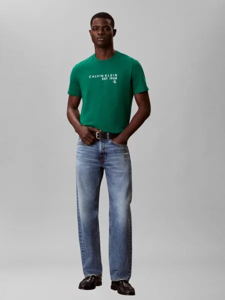 Calvin Klein Jeans Koszulka Mężczyźni nadruk M zielony