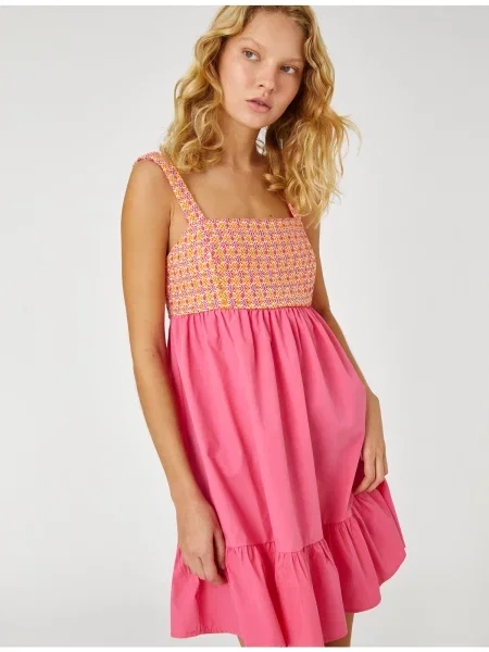 Rochie mini Koton cu volane roz