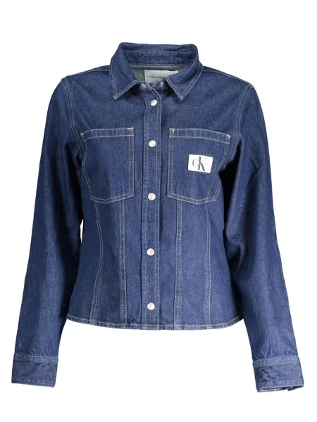 Cămașă Calvin Klein cu mâneci lungi lungă albastru