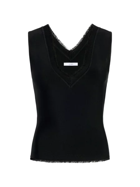 Top Adam Lippes cu franjuri negru