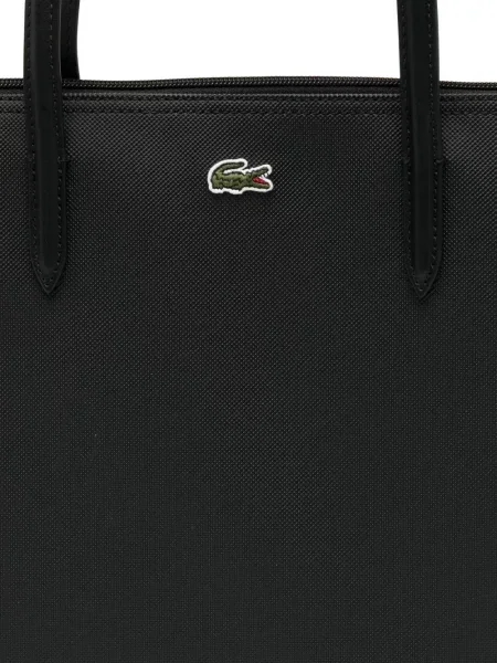 Geantă Lacoste cu broderie negru