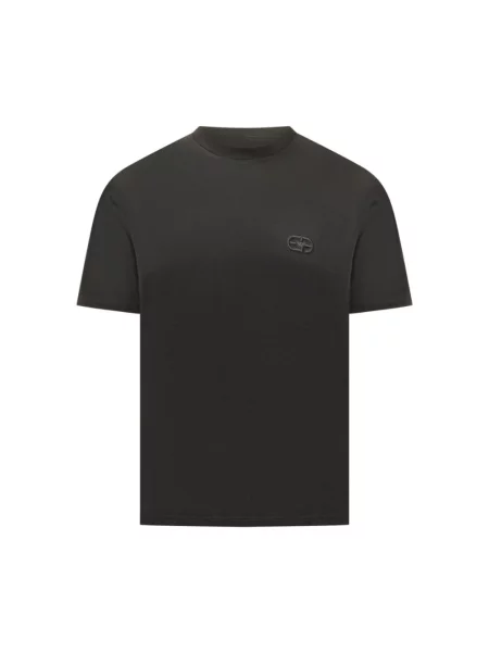 Dzianinowa koszulka Emporio Armani czarna