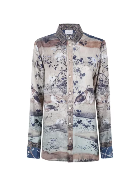 Cămașă Pierre-louis Mascia de mătase cu model floral cu imagine