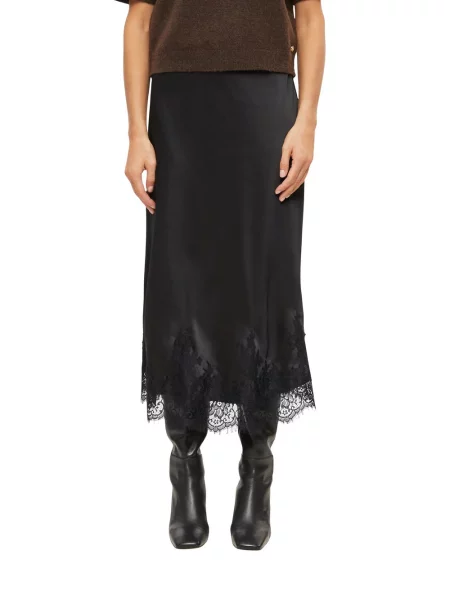 S.Oliver BLACK LABEL Satynowa spódnica Kobiety 34 czarny