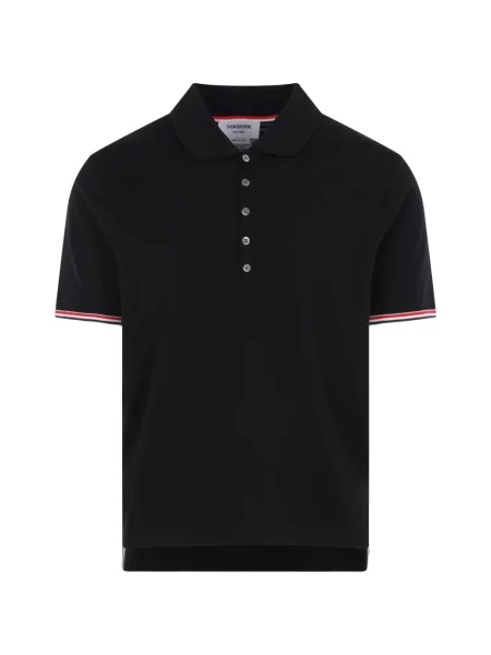 Tricou polo Thom Browne de lână negru