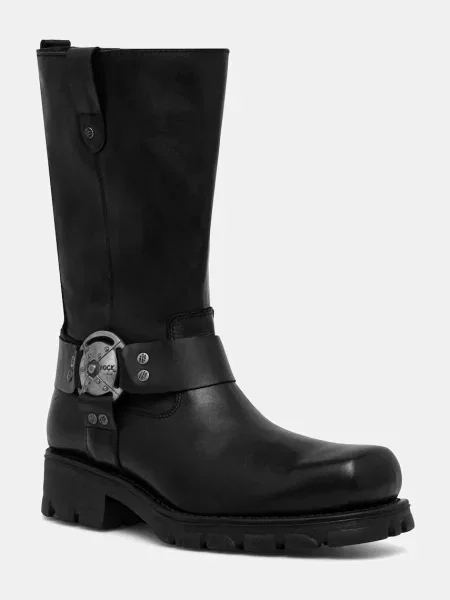 New Rock cizme de piele Itali Negro Motorcycle Negro negru