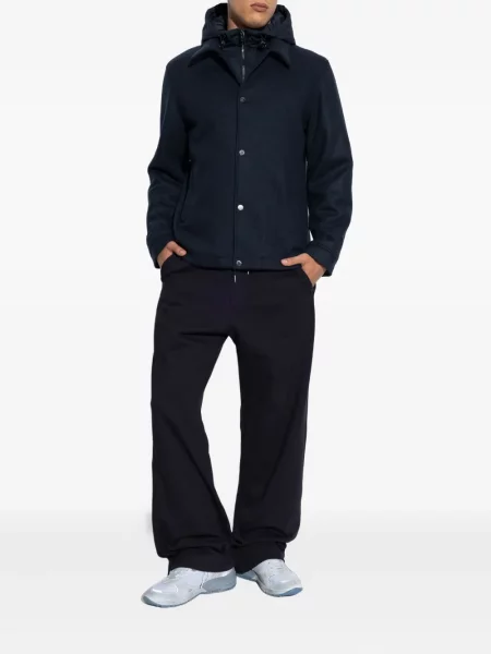 Geacă Woolrich cu glugă albastru