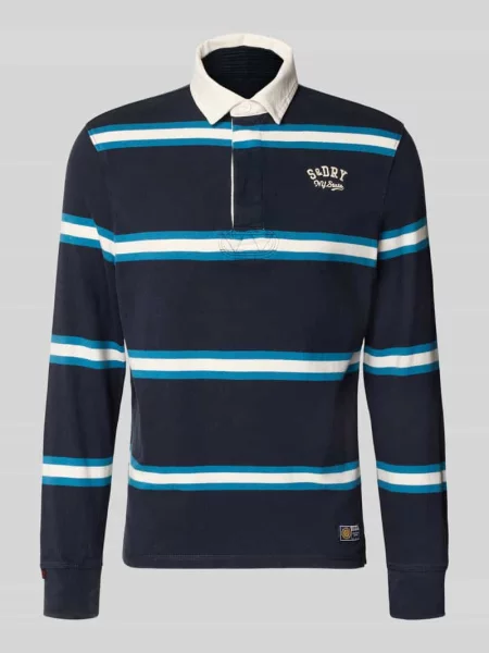Koszulka polo o kroju regular fit z wyhaftowanym logo Superdry granatowa