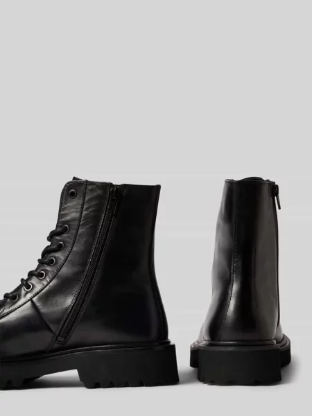 Kozaki sznurowane z detalami z logo model ‘BUXTON’ Blauer czarne