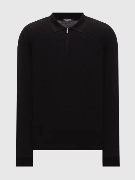 Шерстяное поло Bertolo Cashmere с принтом черное