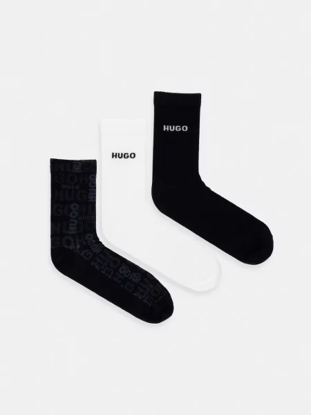 HUGO Șosete QS LOGO PIQUET CC negru
