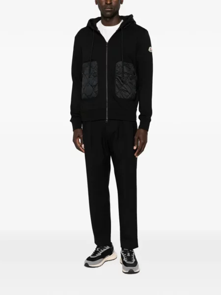 Hanorac cu glugă Moncler cu glugă negru