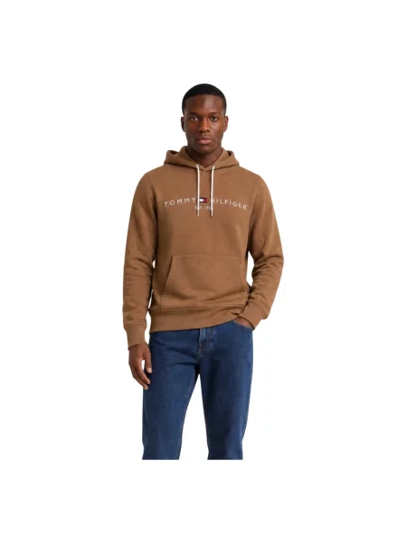 Bluza z kapturem Tommy Hilfiger z kapturem brązowa