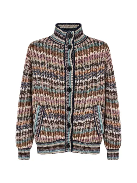Cardigan Missoni cu dungi tricotate maro