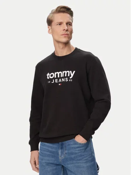 Geacă de blugi Tommy Hilfiger cu glugă negru