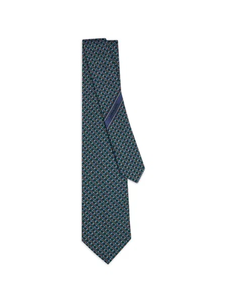 Cravată Ferragamo de mătase verde