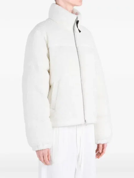 Geacă Canada Goose din fleece alb