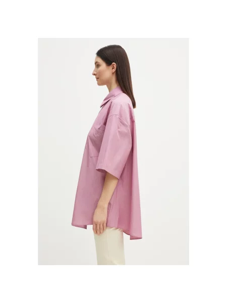 Martine Rose koszula Boxy Wrap relaxed z kołnierzykiem klasycznym fioletowy