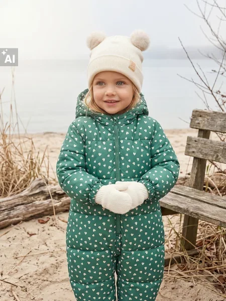 Sinsay set: čepice beanie s bambulemi a palčáky krémová
