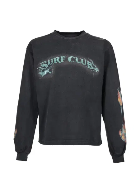 Lung tricou Jun/nakayama cu imagine negru