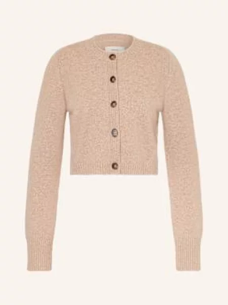 Loulou Studio Kardigan Zephir Z Kaszmiru beige beżowy