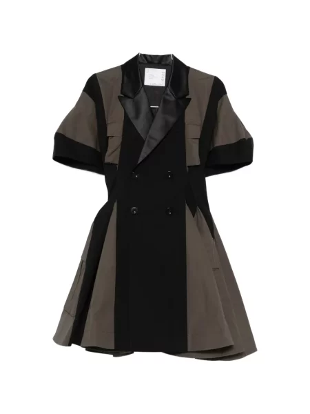 Sukienka mini Sacai dwurzędowa czarna
