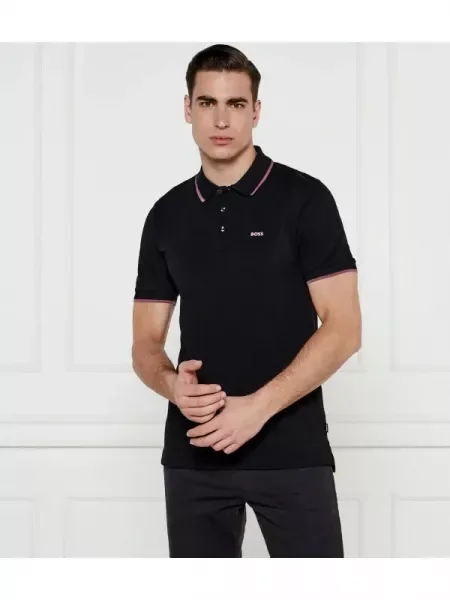 BOSS BLACK Polo Parlay | | pique negru