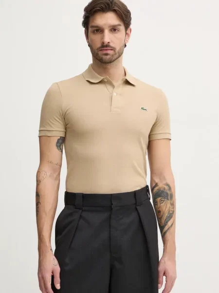 Polo tričko Lacoste Koszulka Lacoste Pique Polo Shirt béžová