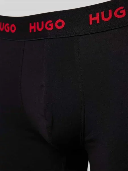 Obcisłe bokserki z elastycznym paskiem z logo w zestawie 3 szt. Hugo czarne