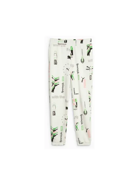 Pantaloni sport Puma cu imagine alb