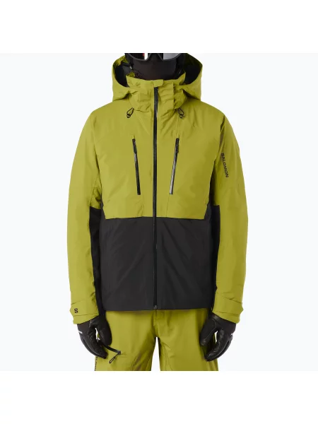 Geacă de schi pentru bărbați Salomon Brilliant cardamon seed/deep black negru